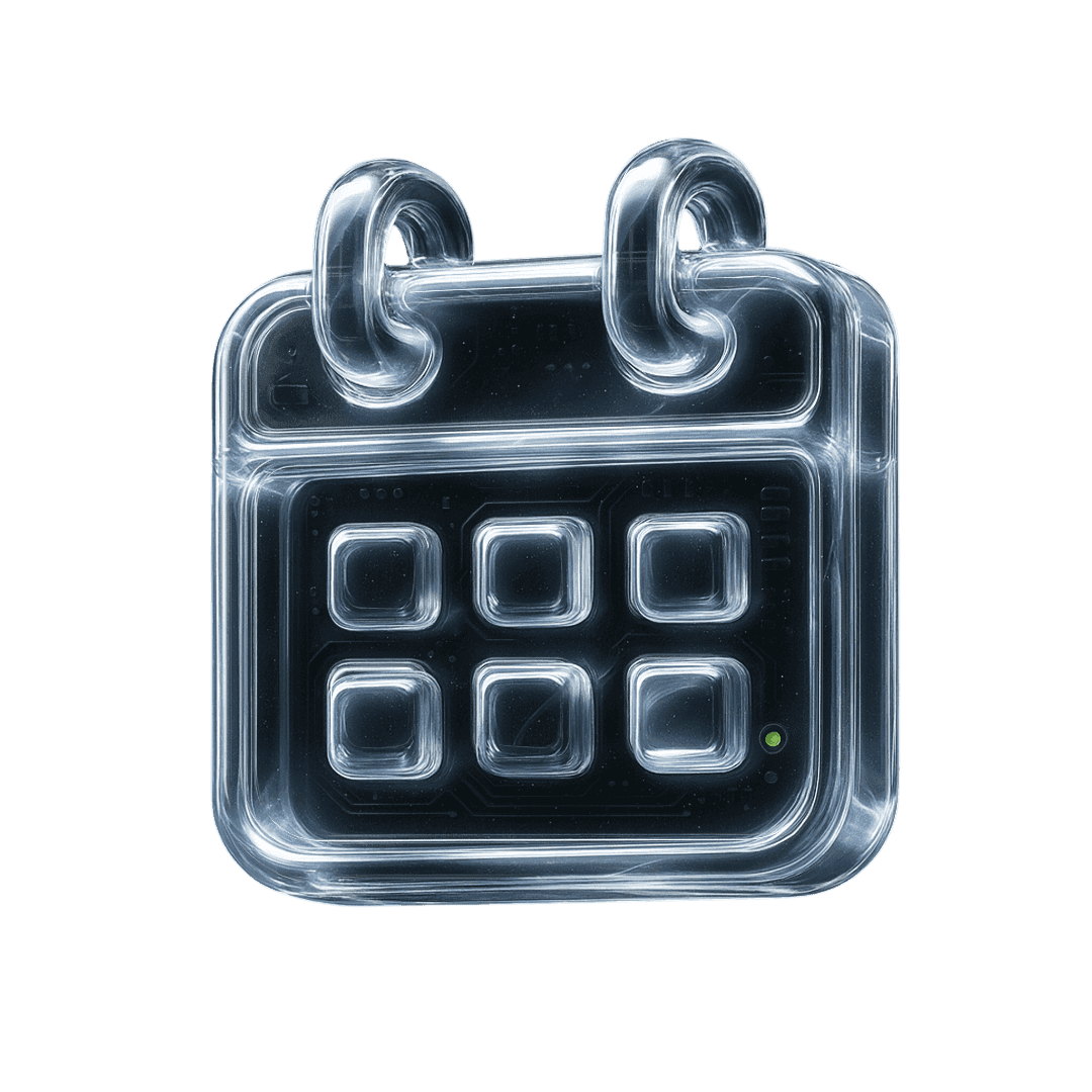 A 3D glassmorphic target with an arrow icon.